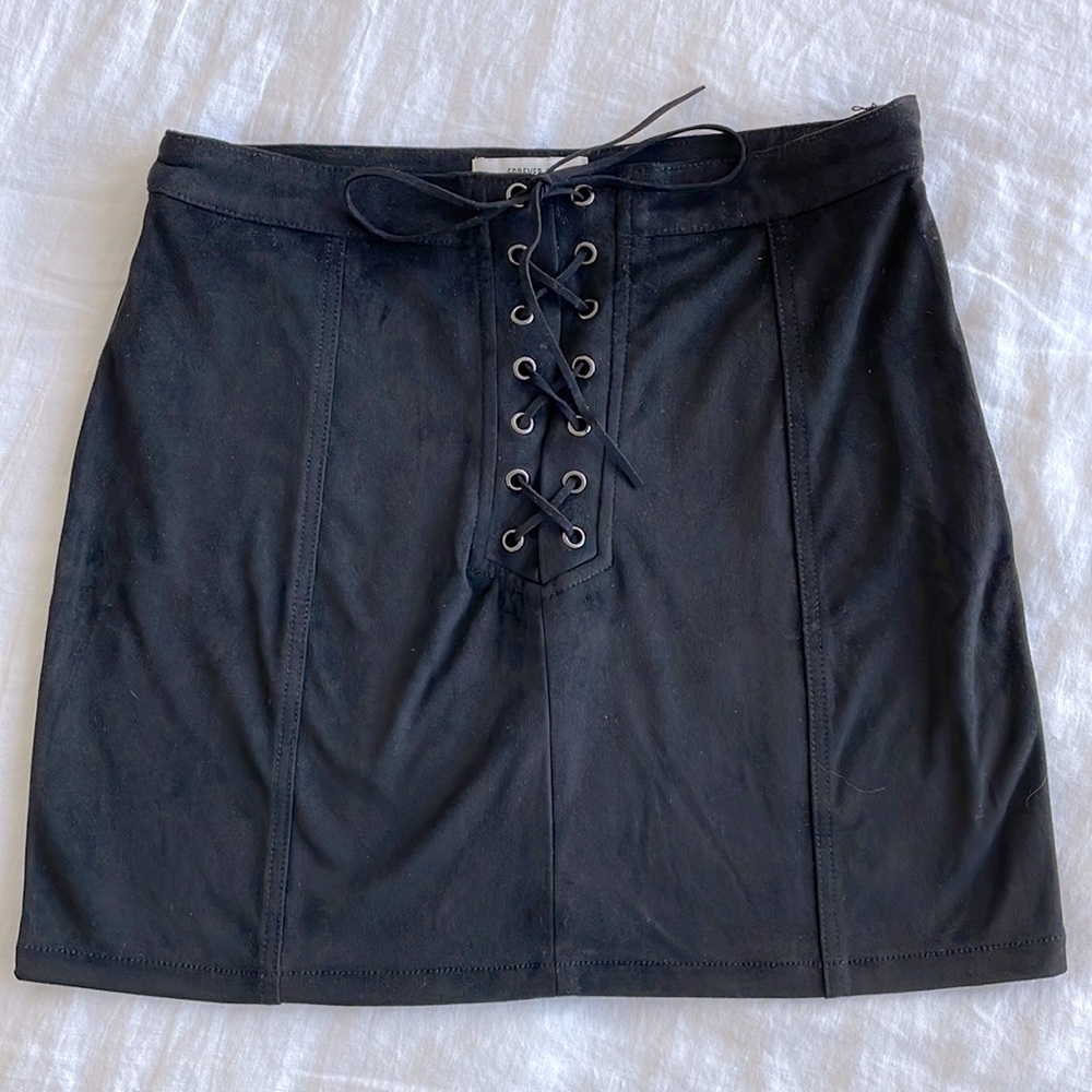 Forever 21 Black Lace-Up Skirt // Sz 29